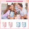 16 Pcs Mother's Day Gift Bags - 6.3" x 8.3" Pink & Light Blue Heart Paper Bags - Small Bulk Treat Bags with Handles for Mother's Day Favors and Gifts